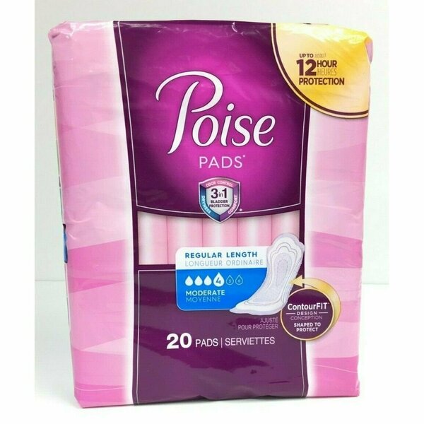 Poise Regular Moderate Pads, 20PK 670960